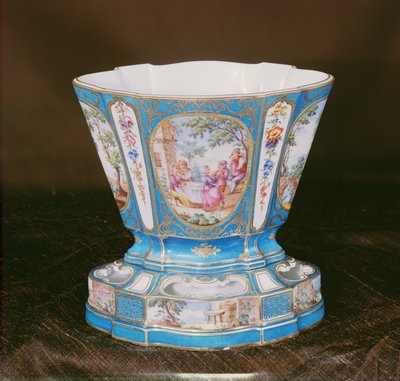 Sevres Eventail Bleu-Celeste Jardiniere by French School