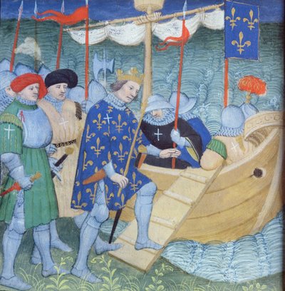 St. Louis embarking for the Crusades by French School