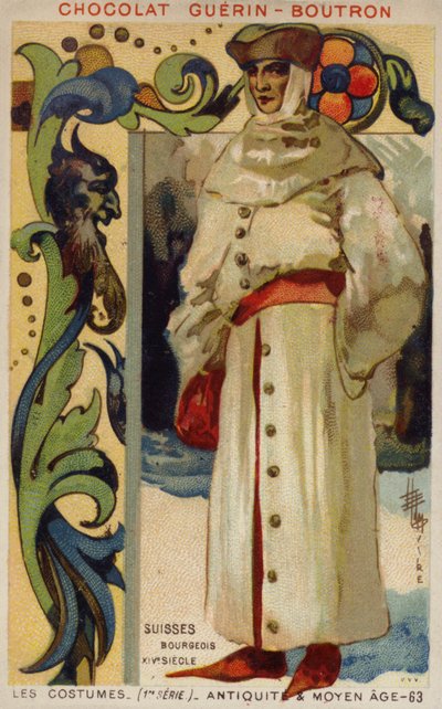 Swiss Bourgeois Costume, 14th Century by French School