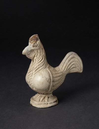 Terracotta figure of a cock by French School