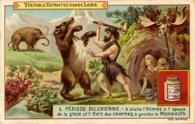 The Antediluvian Period, Liebig Card by French School