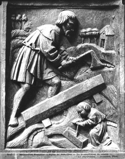 The Carpenter, detail from an altarpiece by French School