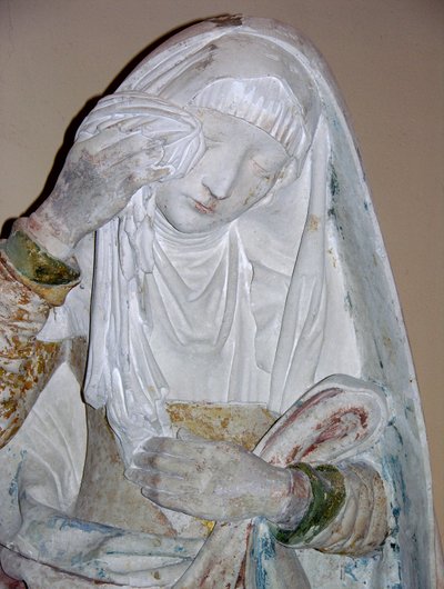 The Entombment (detail of a female saint) by French School