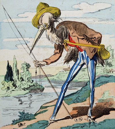The Heron, from Fables de la Fontaine by French School