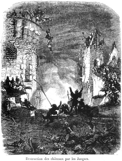 The Jacques Destroying Castles in 1358 by French School