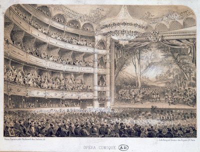 The Opera Comique in Paris, 1850-60 by French School