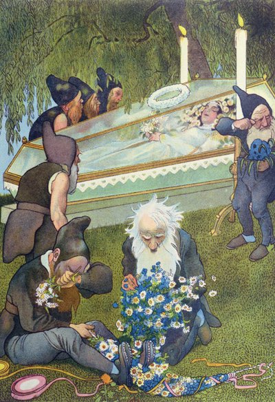 The Seven Dwarves Mourning Snow White, 1911 by French School