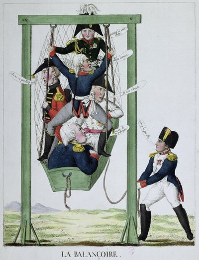 The Swing, caricature of Napoleon, c.1814 by French School