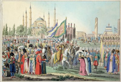 The Turkish Sultan Reviewing His Janissaries by French School