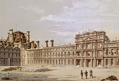 The Ruins of the Tuileries by French School
