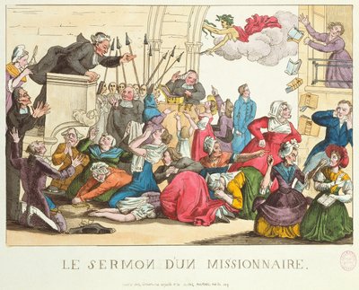 The sermon of a missionary by French School