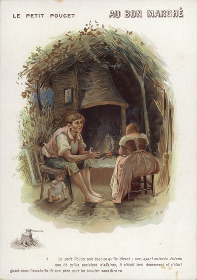 Tom Thumb, Woodcutter and Wife by French School