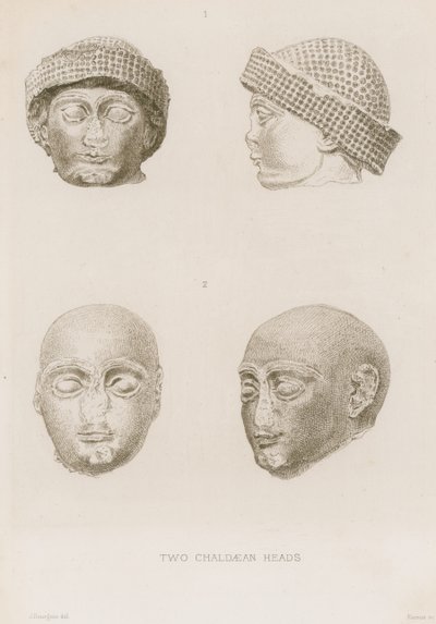 Two Chaldaean Heads by French School