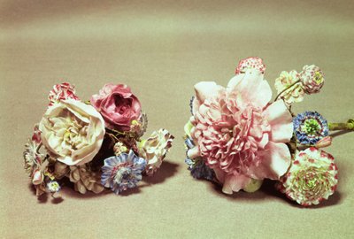 Two bunches of Vincennes flowers by French School