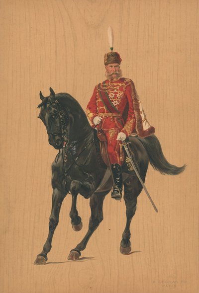 Unidentified Soldier on Horseback by French School