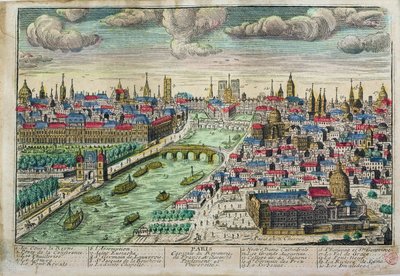 View of Paris and the River Seine by French School