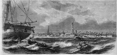 View of Pondicherry (India) by French School
