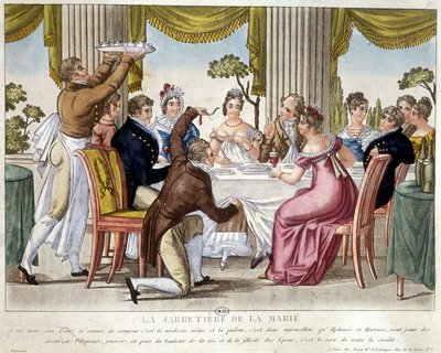 Wedding Meal, Garter Ritual by French School
