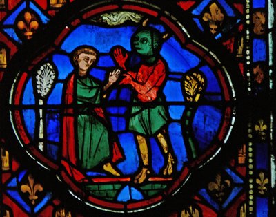 Window Ew-R depicting Theophilus with a devil by French School