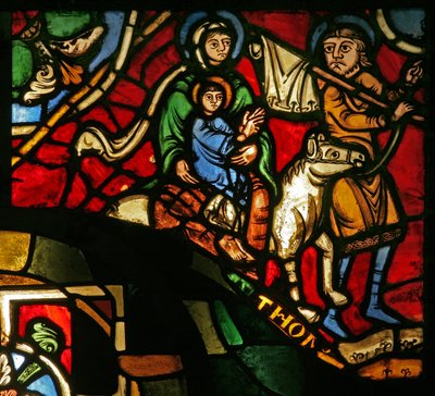 Window Treasury-A depicting the Flight into Egypt by French School