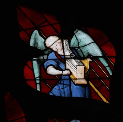 Window depicting a Musical Angel by French School