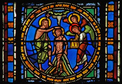 Window s2-C depicting the Jordan Baptism by French School