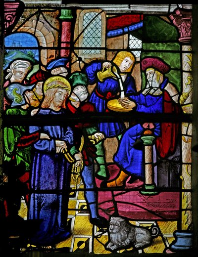 Window w0 depicting Pilate Washing his hands by French School