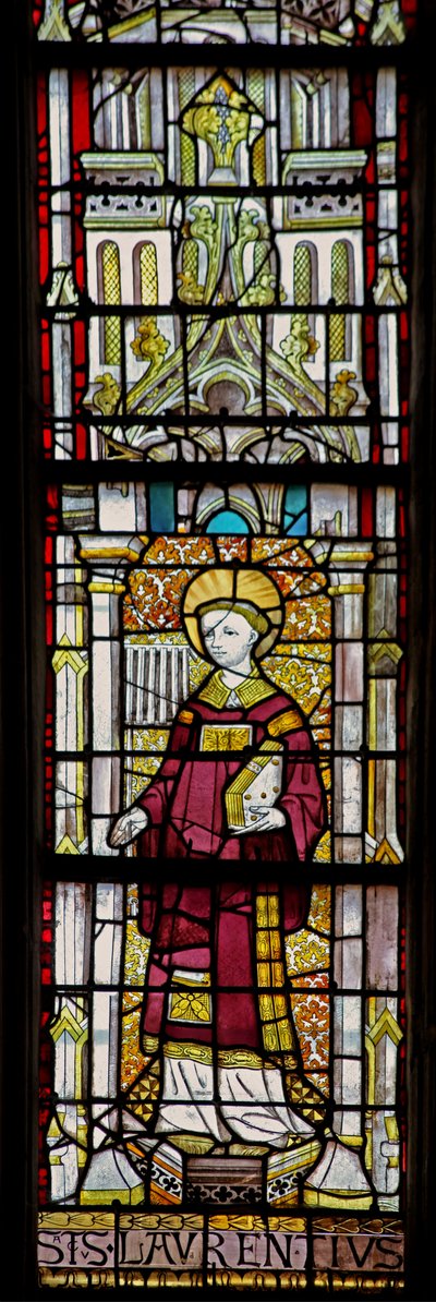 Window w12 depicting St Lawrence by French School