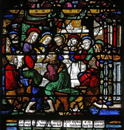 Window depicting the Last Supper by French School