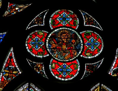 Window w202 depicting an angel by French School