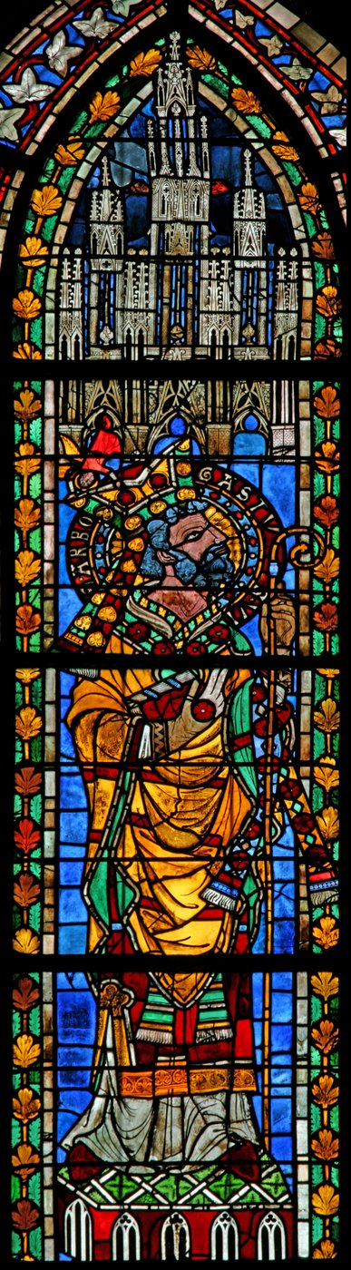 Window w205 depicting St Abrogastius by French School