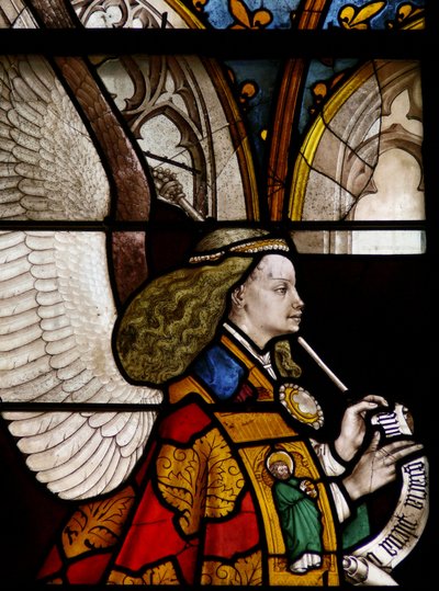 Window depicting the Archangel Gabriel by French School