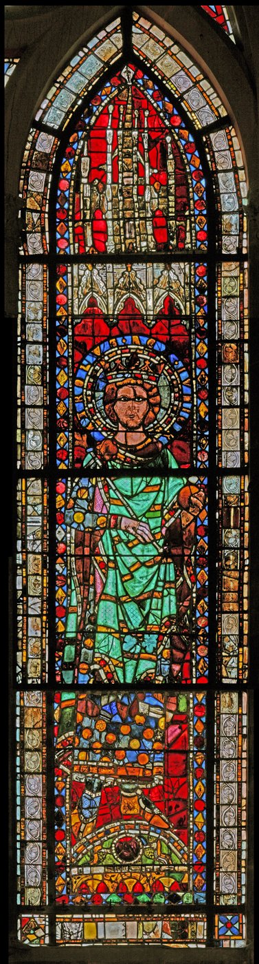 Window depicting Charles (the Fat) by French School