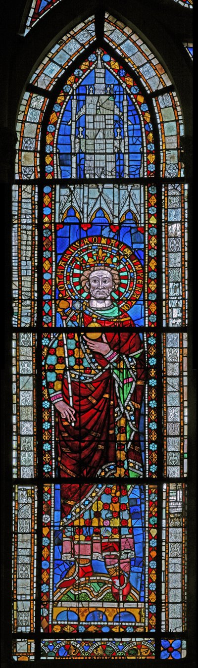 Window depicting Emperor Lotharius by French School
