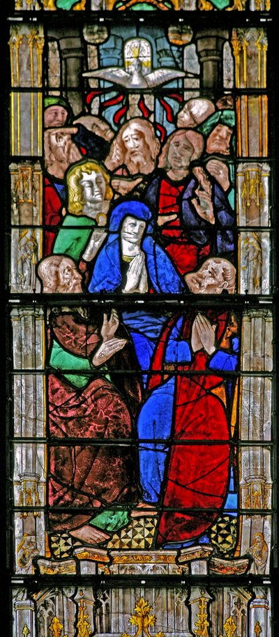 Window w8 depicting Pentecost by French School