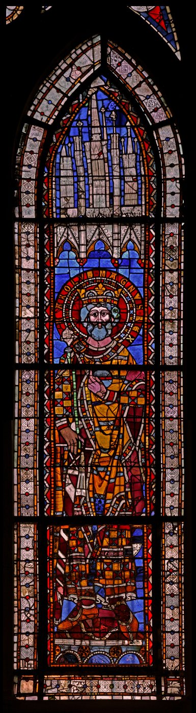 Window depicting Charlemagne by French School