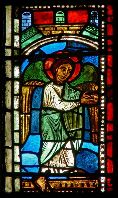 Window wXV depicting an angel by French School