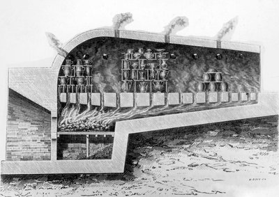 Wood Kiln for Baking Ceramics, 1882 by French School
