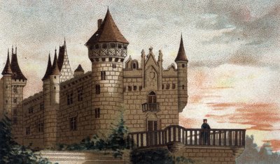 View of the Castle of Busset (Allier) by French School