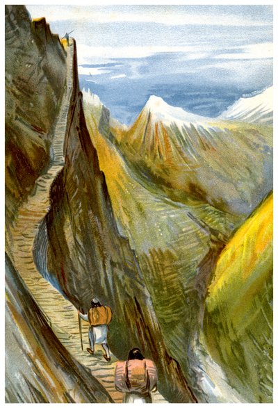 The Nerpani track, Tibet by Friedrich Arnold Brockhaus