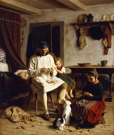 Family Chores by Friedrich Edouard Meyerheim