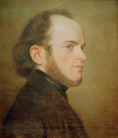 Portrait of Young Adolph Menzel by Friedrich Eduard Meyerheim