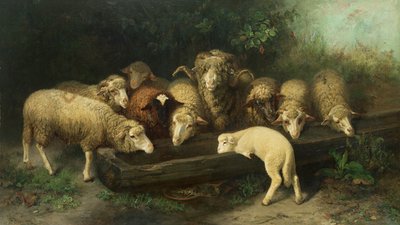 The Sheep Trough by Friedrich Ferdinand Schmalzigaug