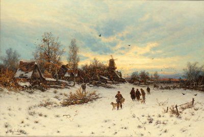 A Winter Sunset by Friedrich Nicolai Joseph Heydendahl