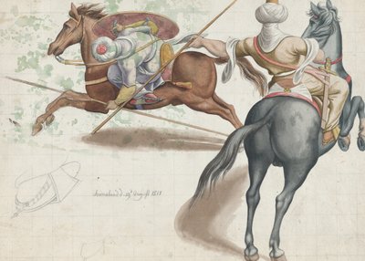 Fighting Horsemen, 1818 by Friedrich Olivier
