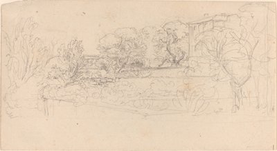 A Terraced Garden by a Villa by Friedrich Salathé