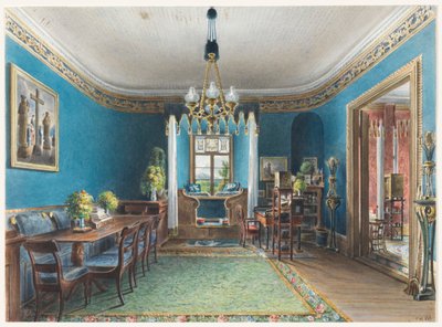 The Blue Room, Schloss Fischbach by Friedrich Wilhelm Klose