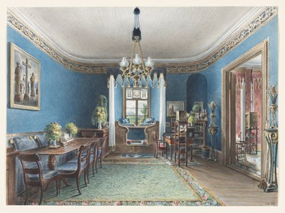 The Blue Room, Schloss Fischbach by Friedrich Wilhelm Klose