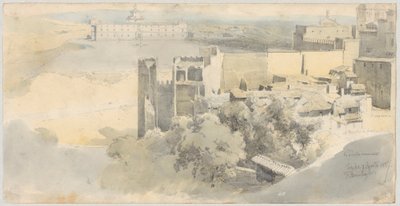 Toledo with a View of the Alcazar by Fritz (Friedrich) Bamberger