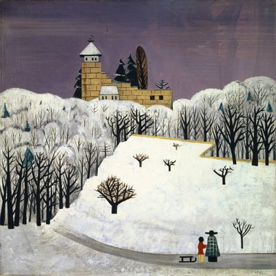 Birseck Castle in the Snow by Fritz Baumann